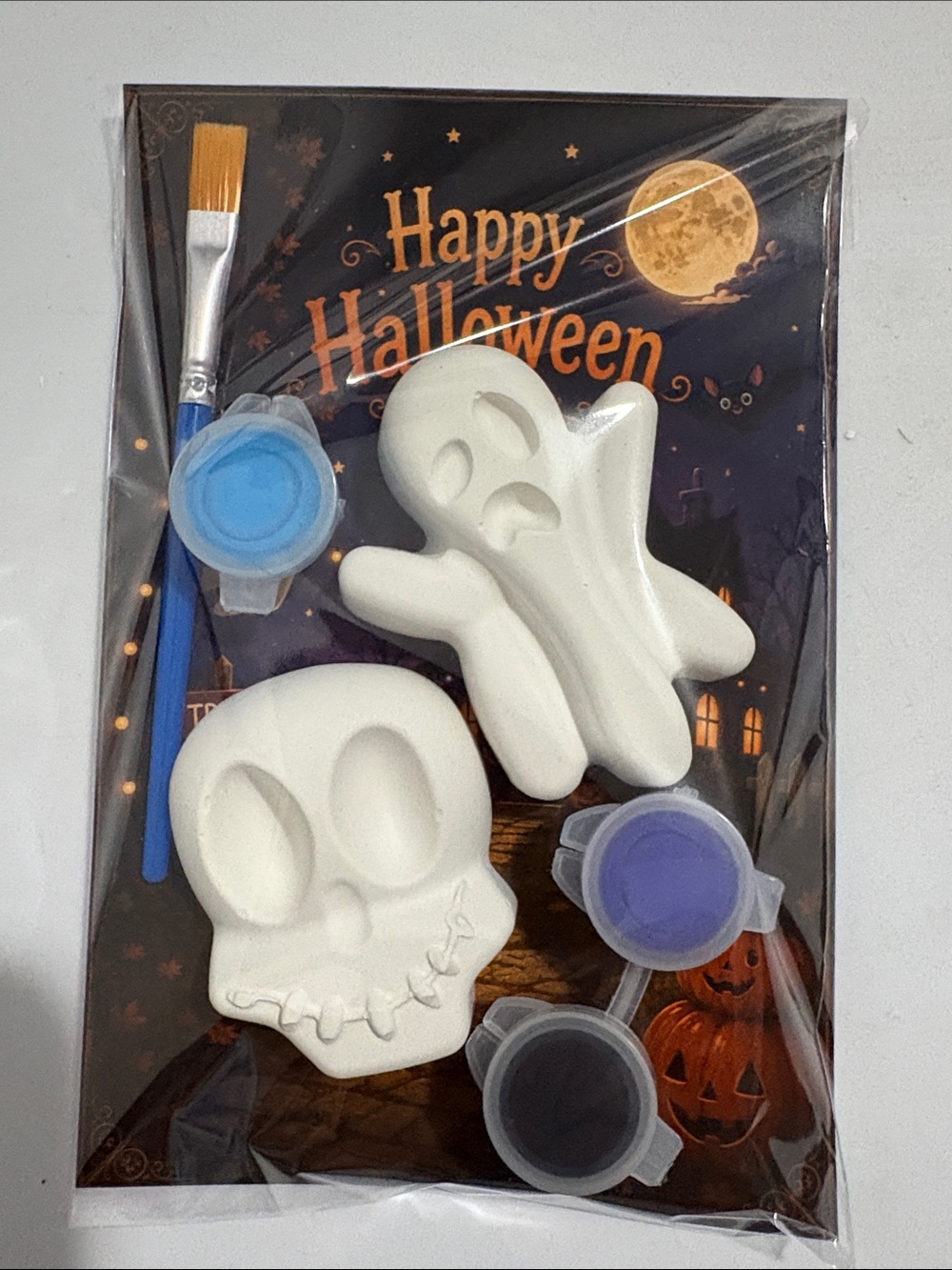 Halloween Ghost & Skull Paint Kit - White Ceramic Party Craft